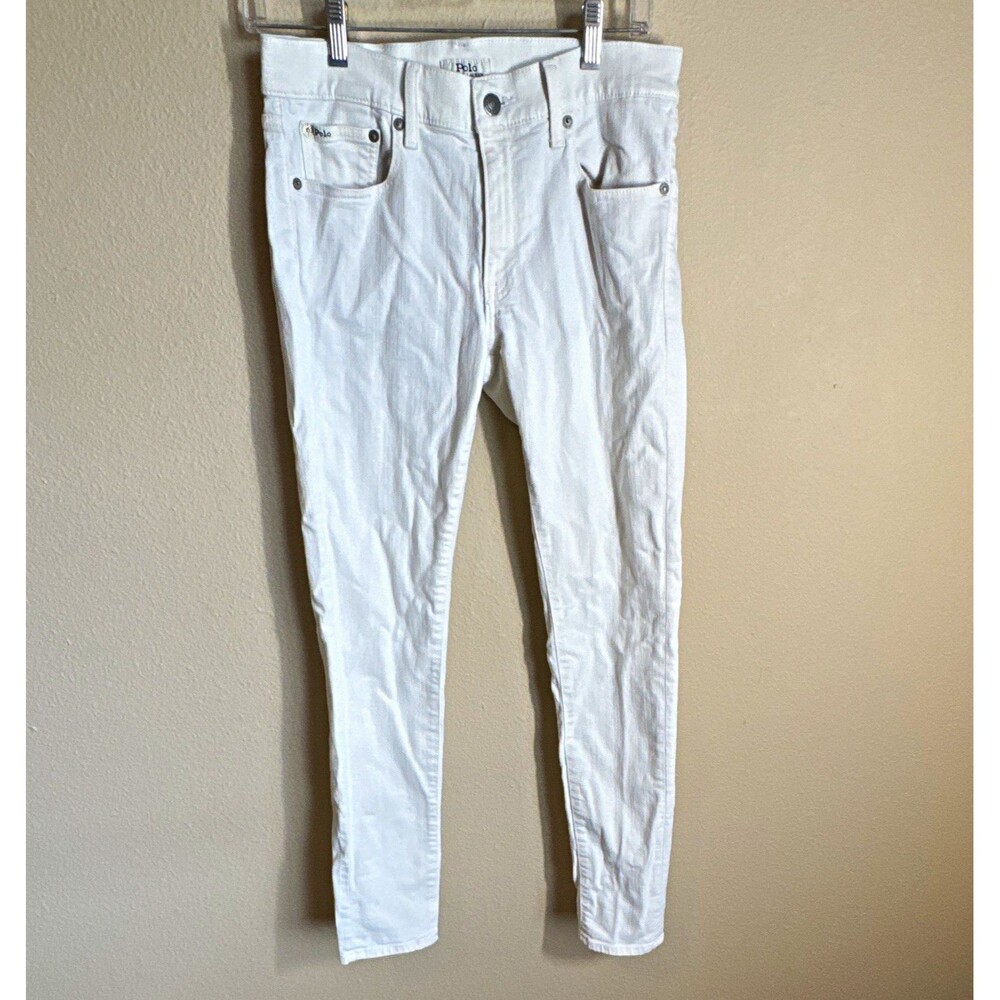 Polo Ralph Lauren Women’s White Denim Skinny Jeans Size 28 Mid Rise Stretch